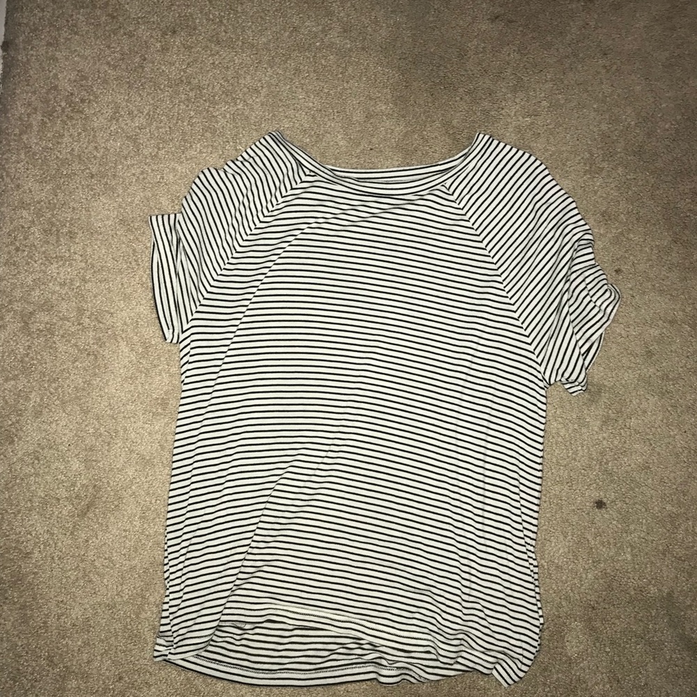 floral and striped shirt